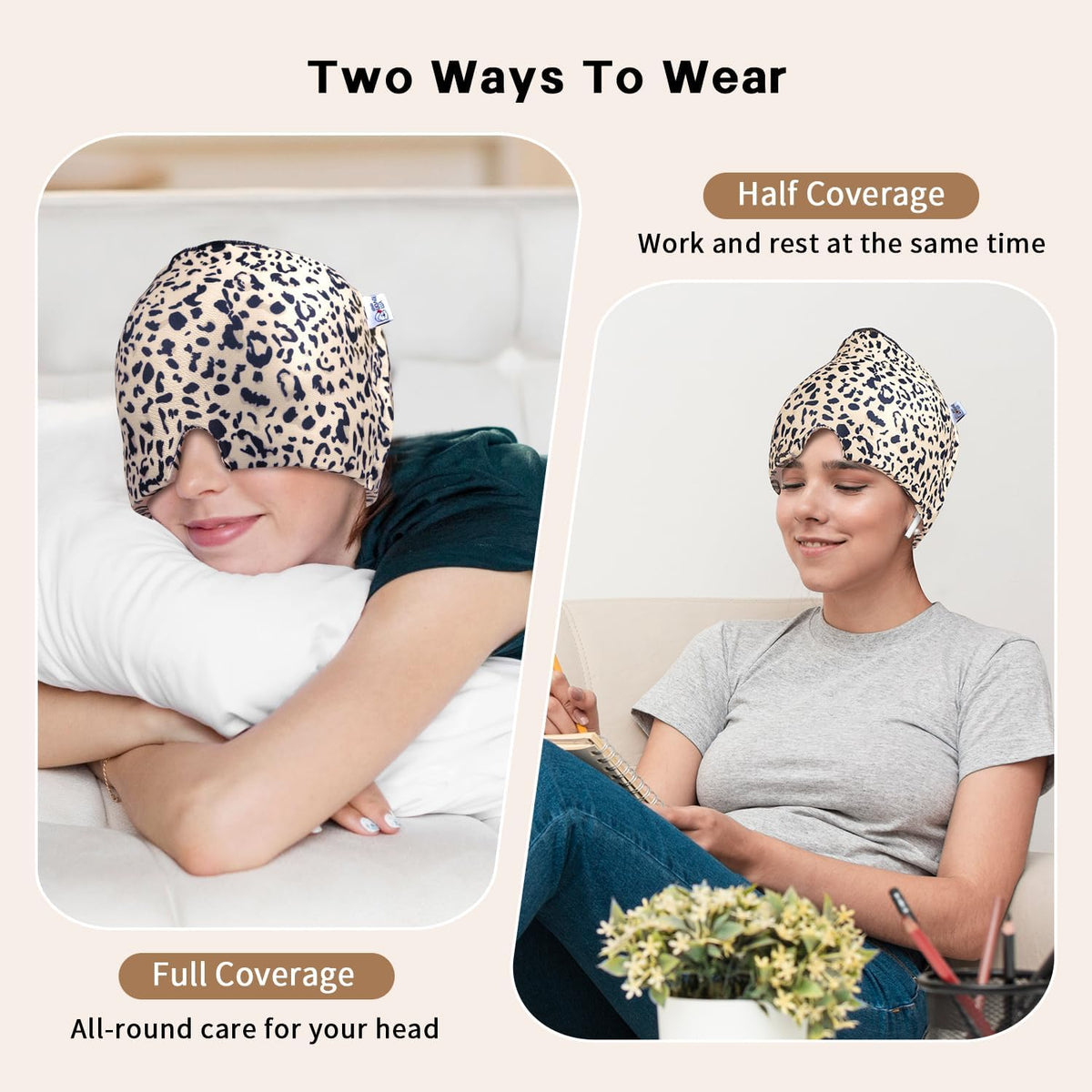 my novel things Migraine Relief Cap, Ice Headache Relief Mask Cold Cap Set