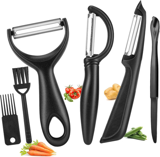 Senbowe Upgrade Potato Peeler for Kitchen, 6PCS Stainless Steel Vegetable Peeler, I and Y Veggie Food Peeler for Apple Fruit Carrot Zucchini Cucumber,Good Grip Makes Peeling Very Easy (Green)