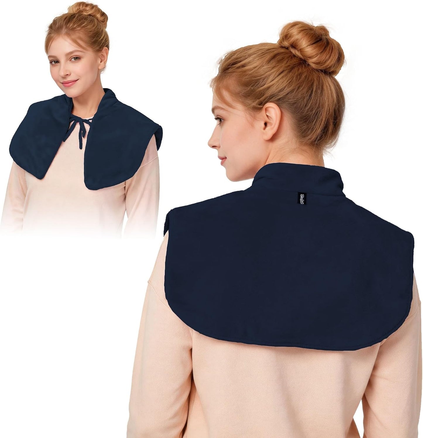 Microwavable Neck Heating Pad for Shoulders, Back and Chest | Warm & Cooling Plush Shoulder Weighted Heating Pad, Adjustable Comfort Fit For Women And Men For Home & Office