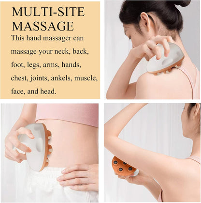 WMM Hand Held Massager, Full Body Massage Tool with Roller Ball Massager Manual 360-degree-roller for Muscle Back Neck Joint Foot Shoulder Leg Pain Relief with Portable Design