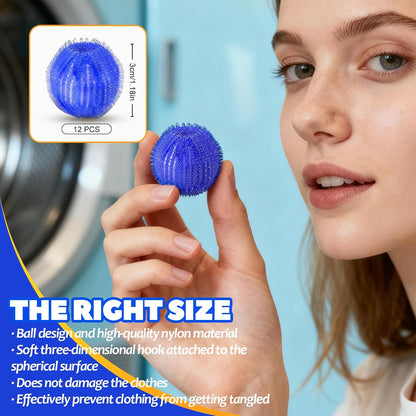 Pet Hair Remover for Laundry, Reusable Dog & Cat Hair Remover Tool, Effectively Removes Pet Hair, Lint and Dander from Bedding and Clothing, Suitable for Washing Machines, Dryers -12PCS