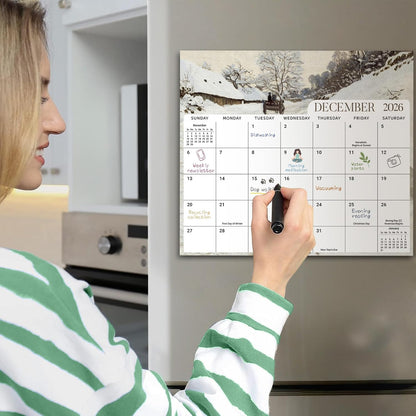2026-2027 Magnetic Calendar for Refrigerator, Apr 2026-Dec 2027 | 21-Month Fridge Calendar 2026-2027 for Home Planning, Scheduling and Easy Organization, Greenery