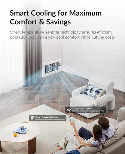 Howeall 4" x 10" Super Quiet Register Booster Fan - Upgrade Smart Register Vent with Ionizer and Dual Intelligent Thermostat Control - Heating Cooling Vent Fan Booster - Charleston Design (ORB)