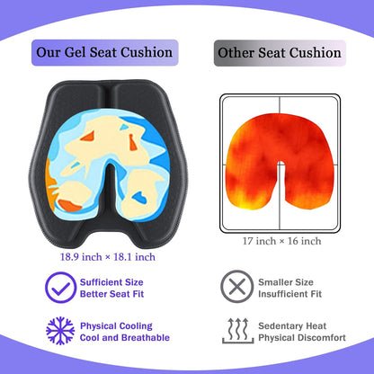 Soft Thin Gel Seat Cushion with 1 Inch Gel - Sciatica Relief