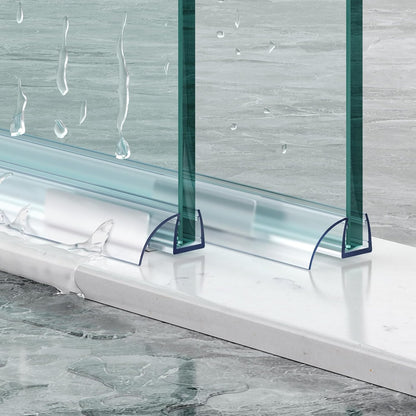 Sliding Shower Door Bottom Seal, 2 PCS 3/8" x 36" | Polycarbonate Door Sweep for 3/8 Inch Glass, Frameless Glass Shower Door Seal Strip Stop Leaks and Create a Water Barrier