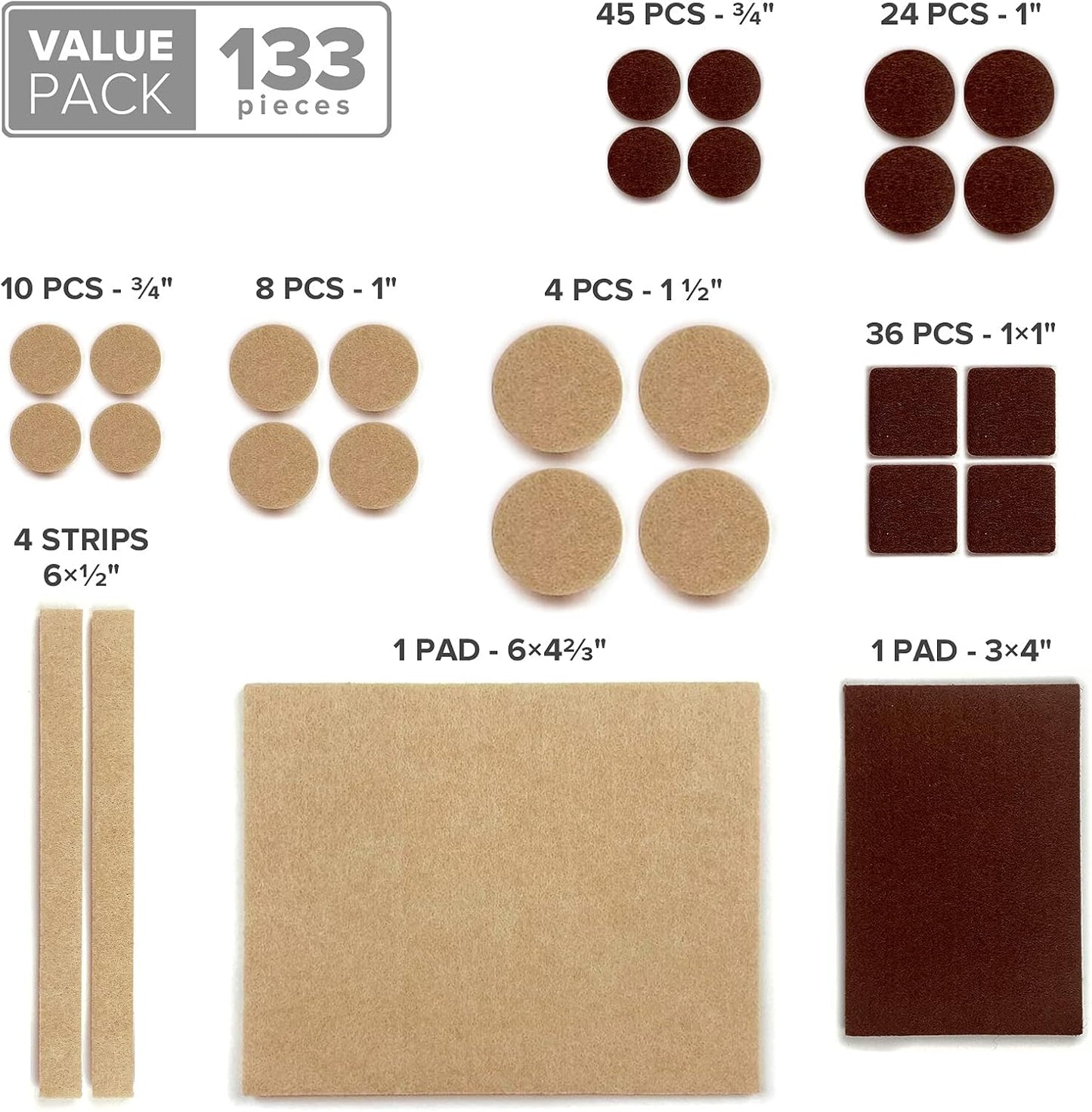 Felt Furniture Pads X-PROTECTOR 235 PCS Premium Furniture Pads - Felt Pads Furniture Feet Best Wood Floor Protectors - Protect Your Hardwood & Laminate Flooring! | Furniture Feet Best Wood Floor Protectors - Protect Your Hardwood & Laminate Flooring!