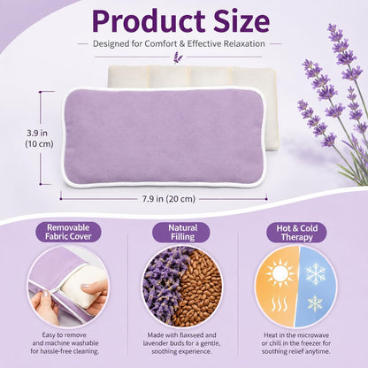 Lavender Weighted Eye Pillow with Washable Linen Cover