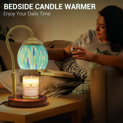 Candle Warmer Lamp - Electric Candle Lamps Timer Dimmer, Sunflower Tiffany Style Stained Glass Candle Warming Lamp Compatible with Jar Candles Valentine Birthday Gifts for Mom Friend Wax Melt Warmer
