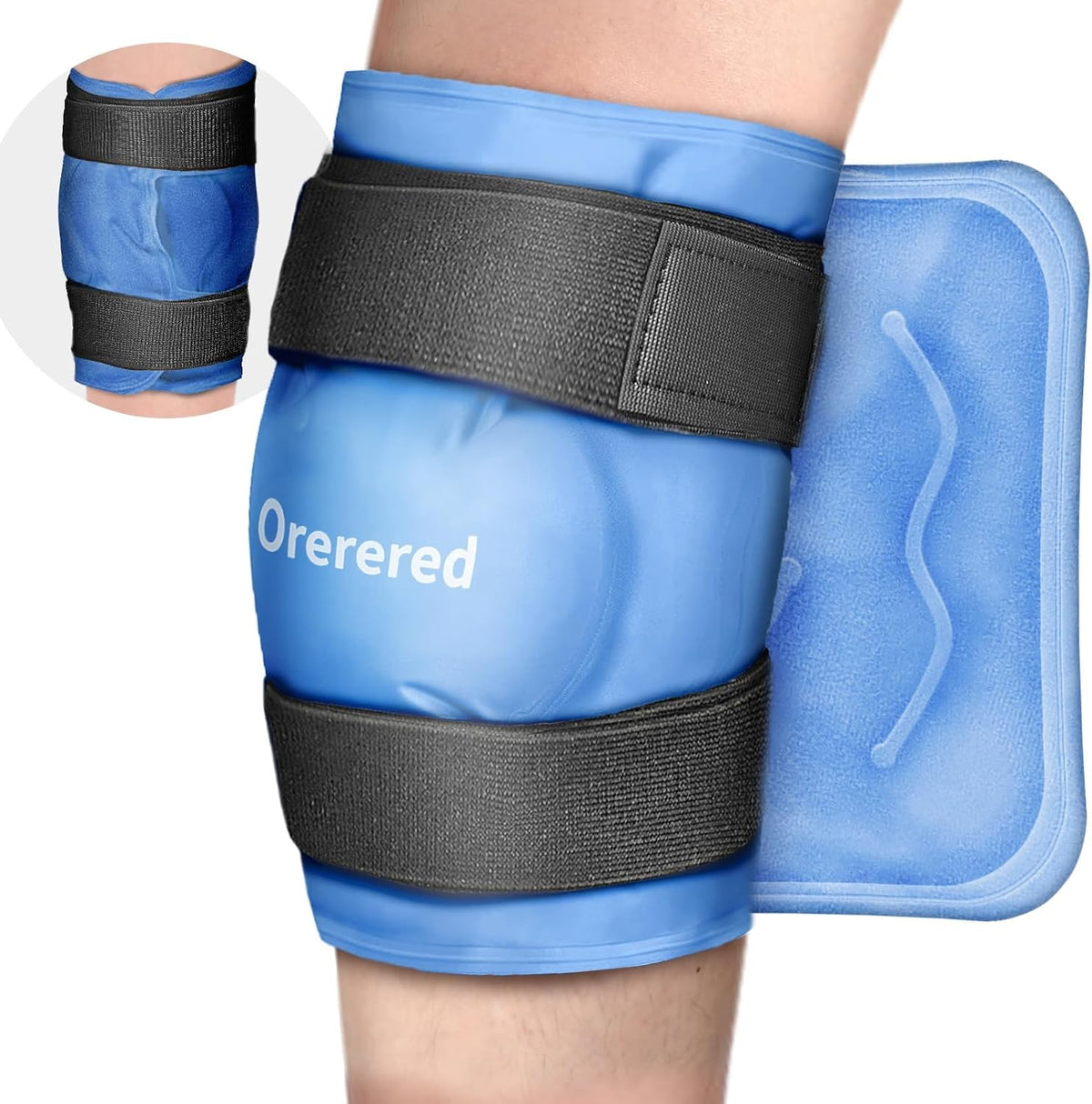 Ice Packs for Injuries Reusable Knee Gel Ice Pack Wrap for Swelling Black