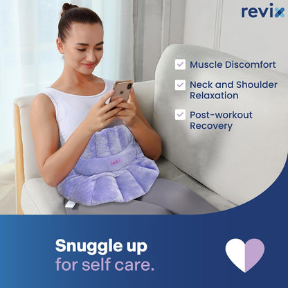 REVIX Microwave Heating Pad for Neck and Shoulders Back, Microwavable Heated Neck Wrap Warmer with Moist Heat, Lavender Aromatherapy Hot and Cold Pack