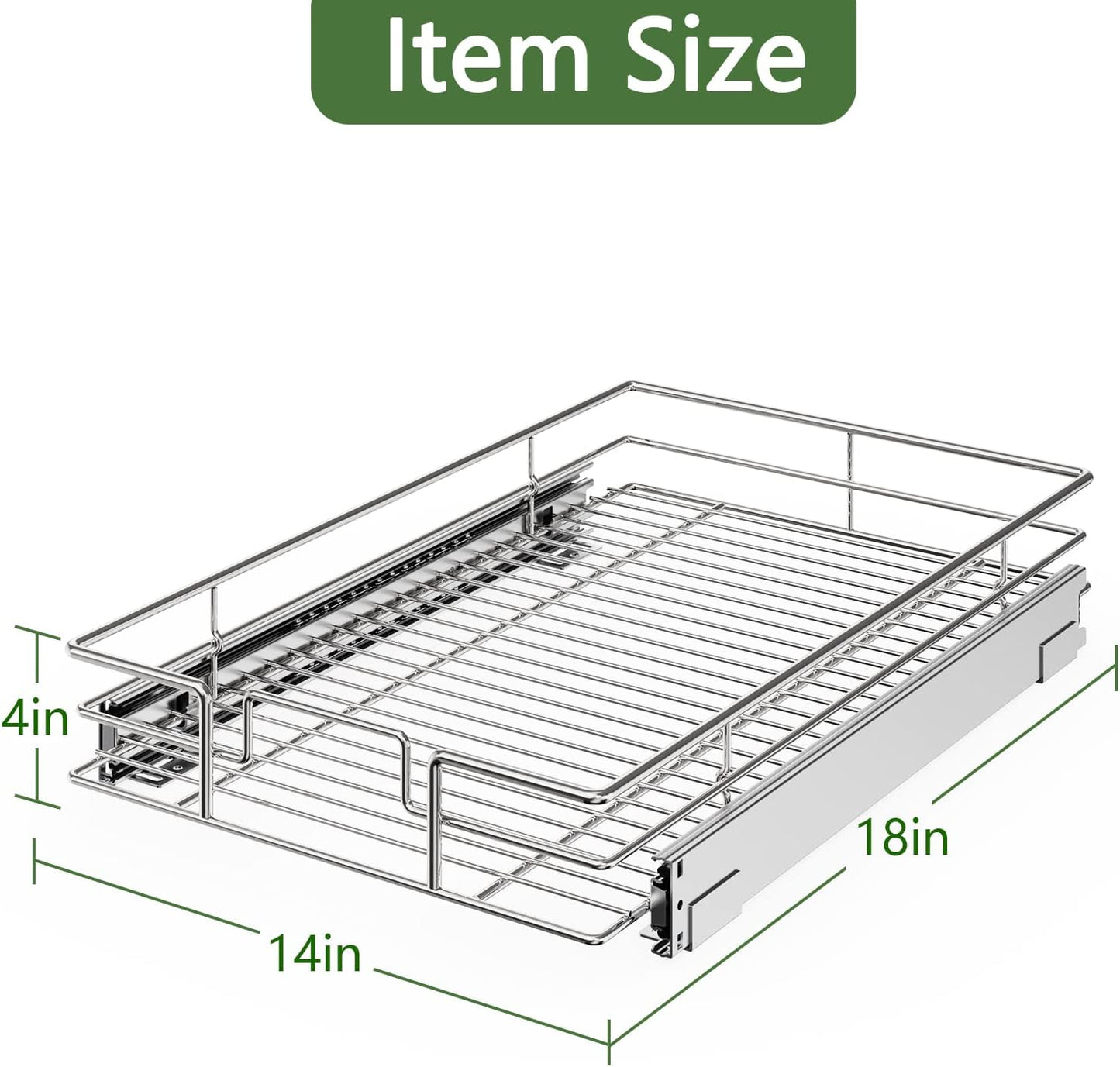 LOVMOR 2 Tier Individual Pull Out Cabinet Organizer 11" W x 18" D, Slide Out Kitchen Cabinet Storage Sliding Shelves