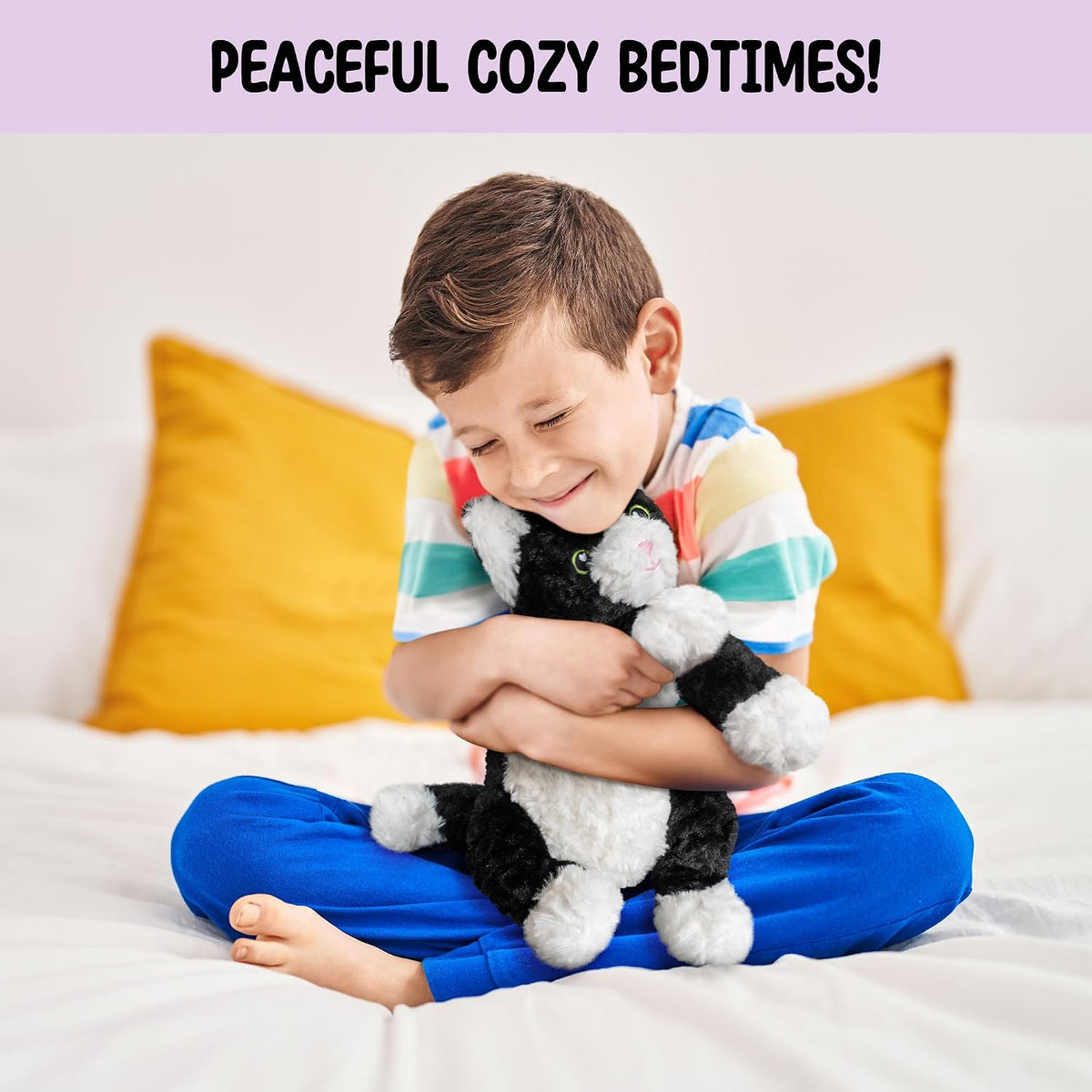 Bunny Microwavable & Weighted Stuffed Animals - 1.5 Lbs Unscented Heating Pad for Period Cramps Pain Relief and Anxiety, Cute Bunny Plush Toys Gifts for Women Girls Adults and Kids by Happy Fuel