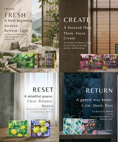 EZR LEAF Pura Herbal Tea Sampler - 22ct Caffeine-Free Tea Variety Gift Set