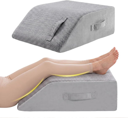 Leg Pillow Elevation Blood Circulation, 23.2×16.5×7.5in, White | Leg Elevating Pillows for After Surgery, Foot Knee Pillow for Back Pain, Memory Foam Wedge for Elevation for Leg Swelling