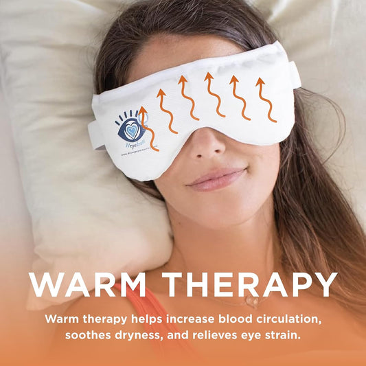 Eye Love Heyedrate Heated Eye Mask, White | Soothing Warm & Cold Compress for Temporary Relief of Irritated Eyes, Reusable Mask