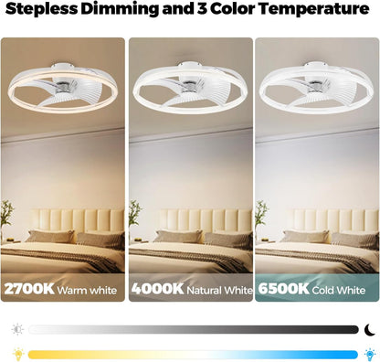 18.9" RGB Flush Mount Ceiling Fan with Light, 6 Speeds 3 Colors | Indoor Ceiling Fan · RGB+3CCT Dimmable · App/Remote Control · Quiet DC · 6-Speed Reversible · Flush Mount 18.9" · Kids Room