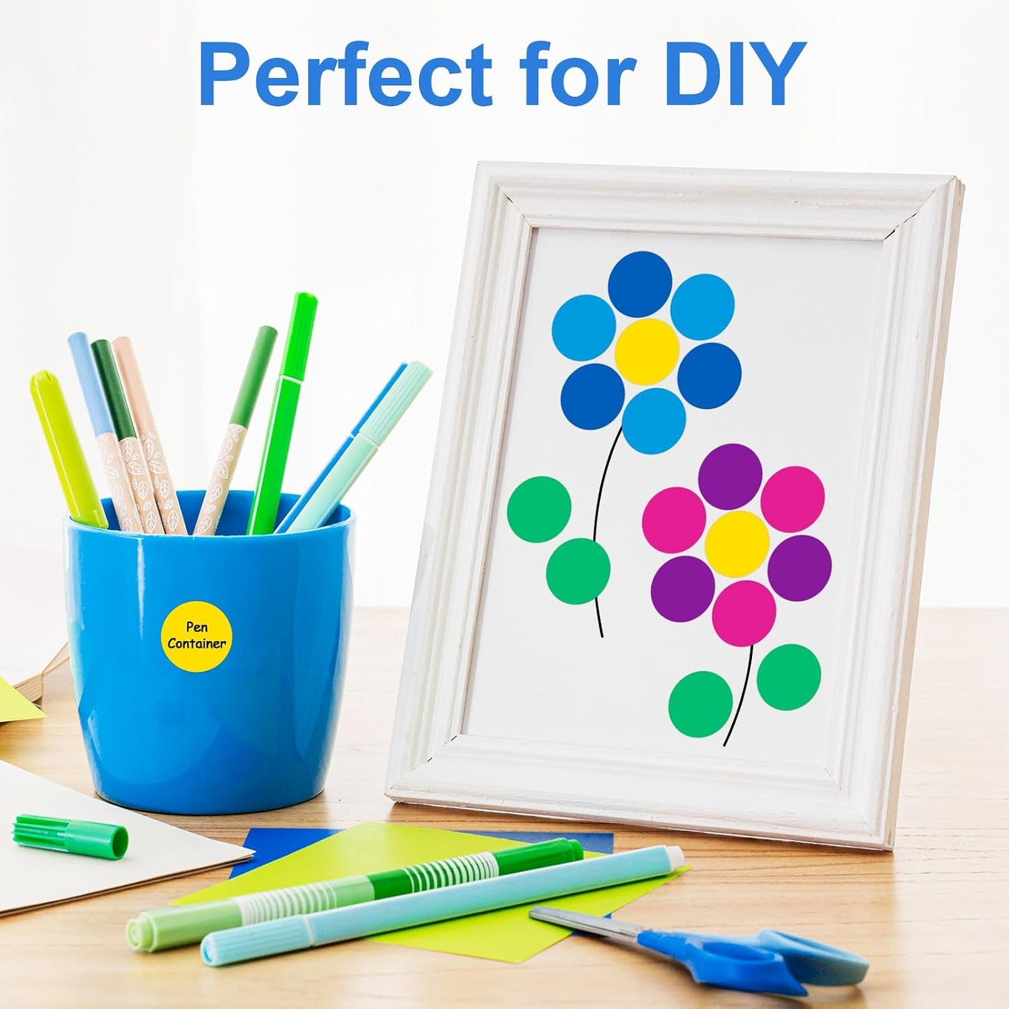 1600 PCS, 3/4" Color Round Dot Stickers, 10 Colors-20 Sheets | Circle Color Coding Blank Labels for Kids/Office/Classroom, Easy Peel, Ideal in Garage/Yard Sale Price self-adhesive Labels
