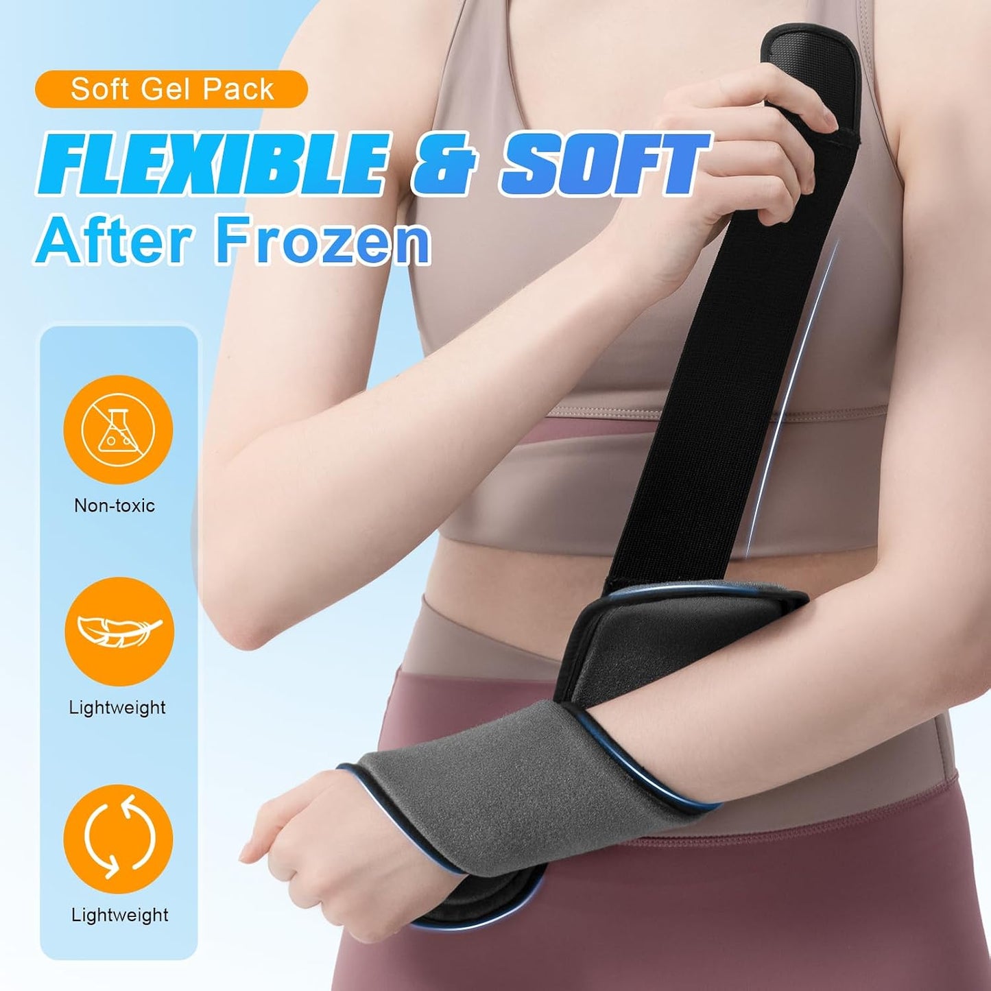 Neck Ice Pack Reusable Soft Gel Wrap Ice Collar for Neck, Wisdom Teeth Ice Pack Head Wrap Face Jaw Versatile Cooling Cold Compress for Cervical Injuries Pain Surgery Recovery