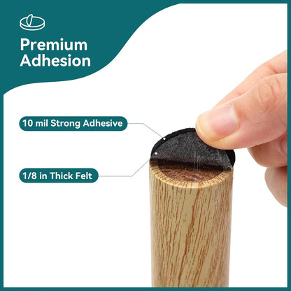 60 Pack Felt Furniture Pads for Hardwood Floors – Self Adhesive Chair Leg Floor Protectors, Round & Square Felt Pads for Furniture Legs, Black