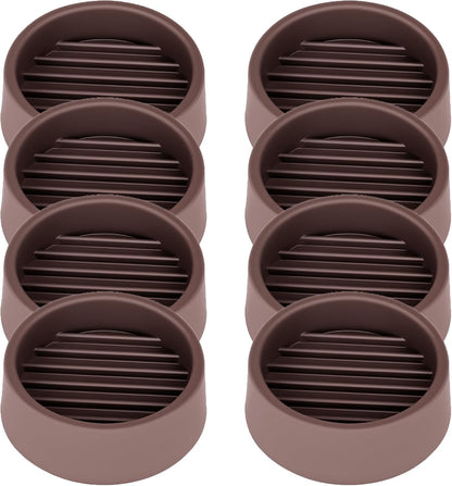 2X2 Round Rubber Caster Cups, Non Slip Furniture Pads - 4 Pack | Anti-Slip Gripper, Anti Skid Furniture Feet, Anti Slide Floor Protector for Bed Couch Table Chair Stoppers, Black