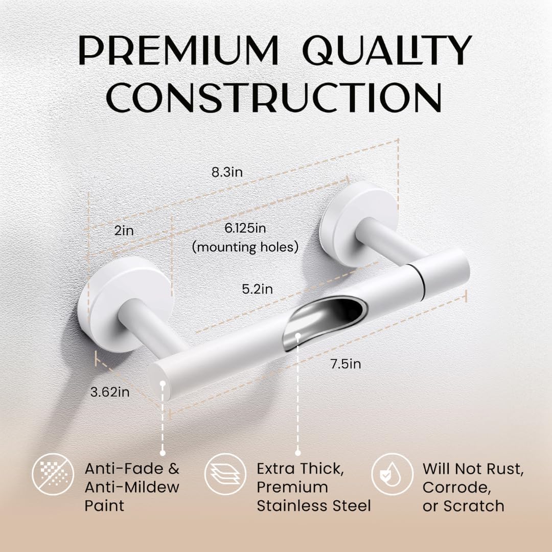 Day Moon™ - Toilet Paper Holder with Shelf - Modern Roll Holder for Bathroom - 1 Pack - Wall Mount - with Storage, Gold