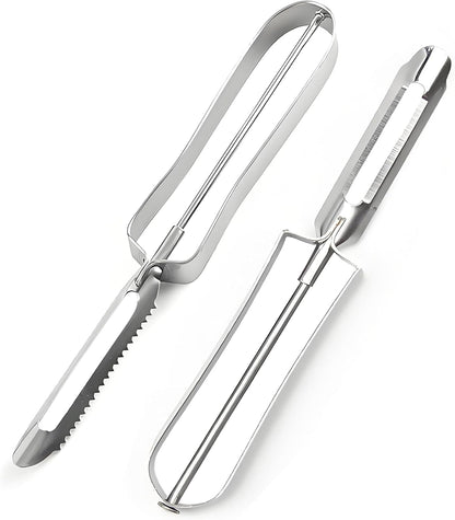 Potato Peelers for Kitchen, 2 Pcs, Just Like Mom's old steel Peeler | for Swivel,Metal,Original,Vegetable,Carrot,left and right handed
