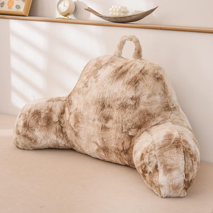 A Nice Night Ivory Reading Pillow, 18.5" Bed Wedge Pillows with Arms