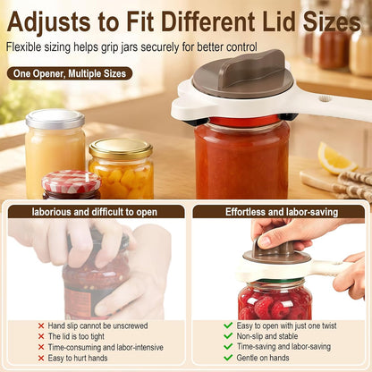 4 in 1 Adjustable Jar Opener with Non-Slip Claws, Bottle Opener for Seniors | Ideal for seniors, arthritis sufferers and weak-handed users. Lid remover, Beer bottle opener, water bottle opener
