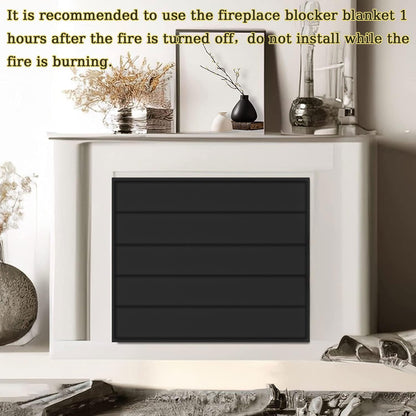 Magnetic Fireplace Cover 39"x32" Fireplace Draft Stopper Blocker Indoor | Fire Place Cover with Built-in 12 Strong Magnet for Iron Fireplace Frame Fireplace Screen
