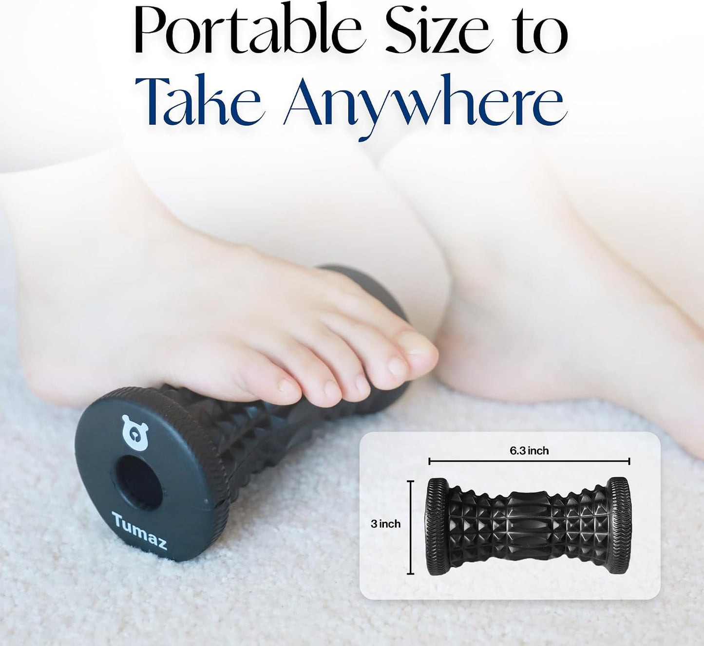 Tumaz Foot Roller & Massage Ball 3-in-1 Set | Foot Roller, Spiky & Lacrosse Balls | Ergonomic Design | Deep Tissue Massage | Foot Relaxation & Recovery