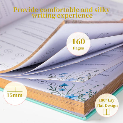 Self-Care Journal for More Happiness, Optimism, Affirmation & Reflection, Gratitude Journal with Guided Prompts, Inspirational Quotes, Mood Tracker, Undated Daily Journals for Women & Men (Pink)