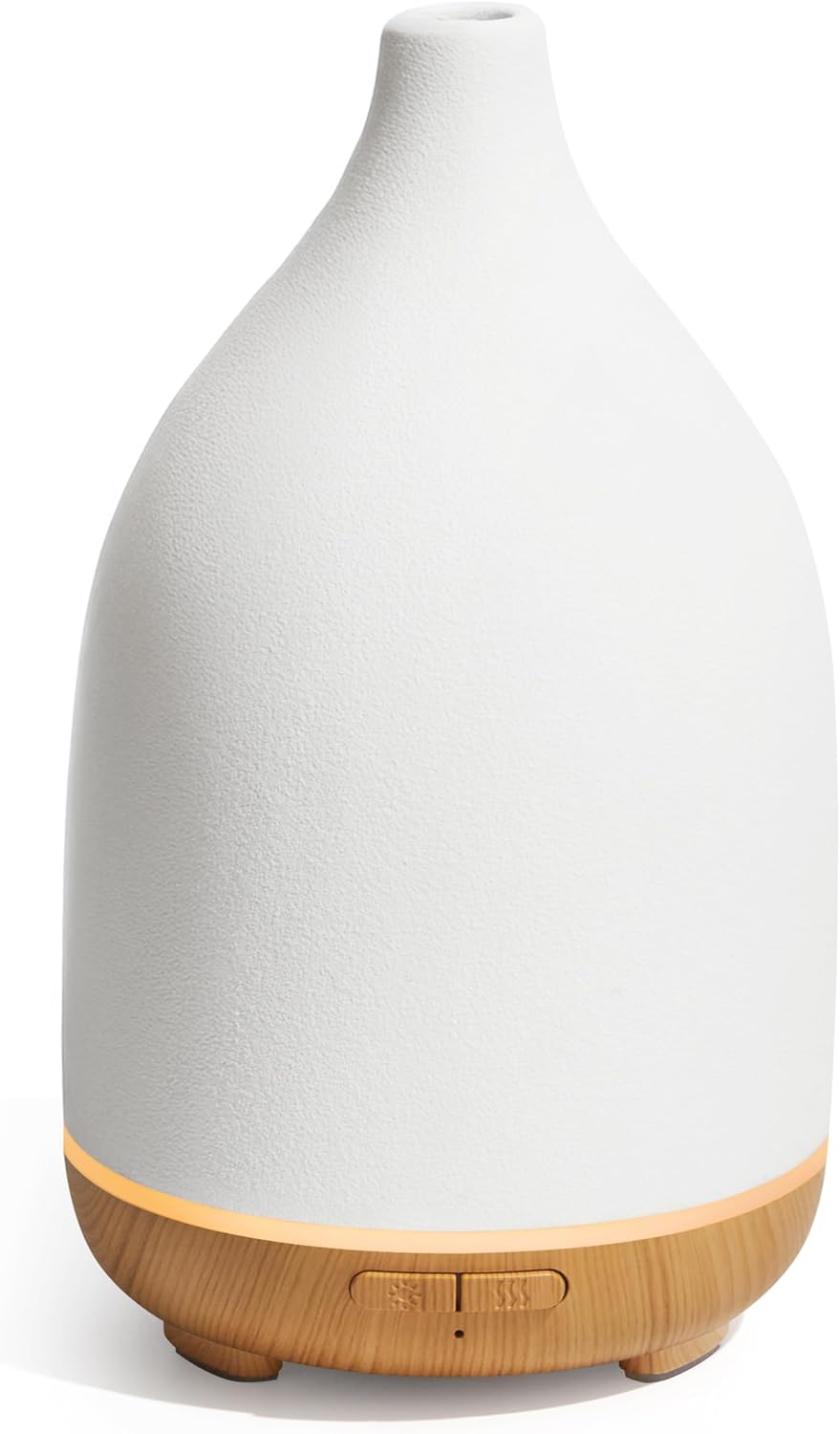 InnoGear Oil Diffuser, 300ML Ceramic Diffuser for Essential Oils Handcrafted Aromatherapy Diffuser Ultrasonic Cool Mist Humidifier with 4 Timers Waterless Auto Off for Room Office, White
