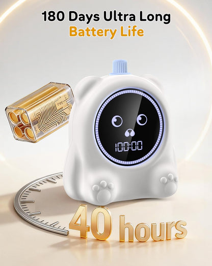 Visual Timer for Kids, 100 Min, Rechargeable Countdown Timers, Adjustable Sound Alert, Adjustable Brightness, Productivity Timers for ADHD, Silent Operation, Desk Time Management Tool for Toddler