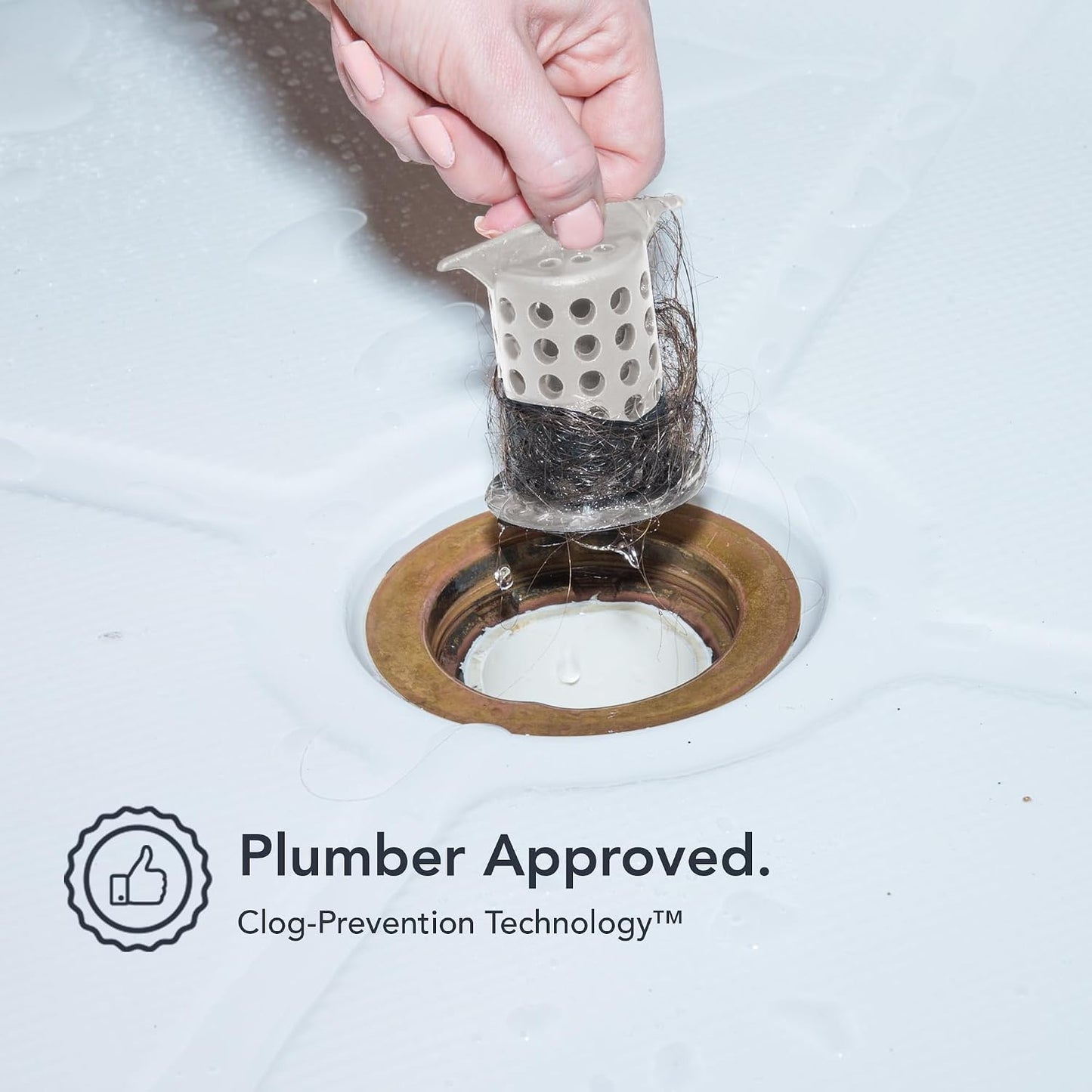 ShowerShroom the Revolutionary 2" Stand-Up Shower Stall Drain Protector Hair Catcher/Strainer, Blue