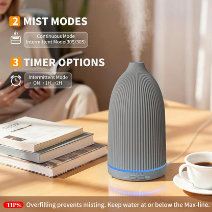 URPOWER 300mL Essential Oil Diffusers for Home Aromatherapy Diffuser | Up to 10 Hrs High/Low Mist Settings Quiet Diffuser Oil Machine Humidifiers Ideal for Bedrooms Living Rooms & Home Offices