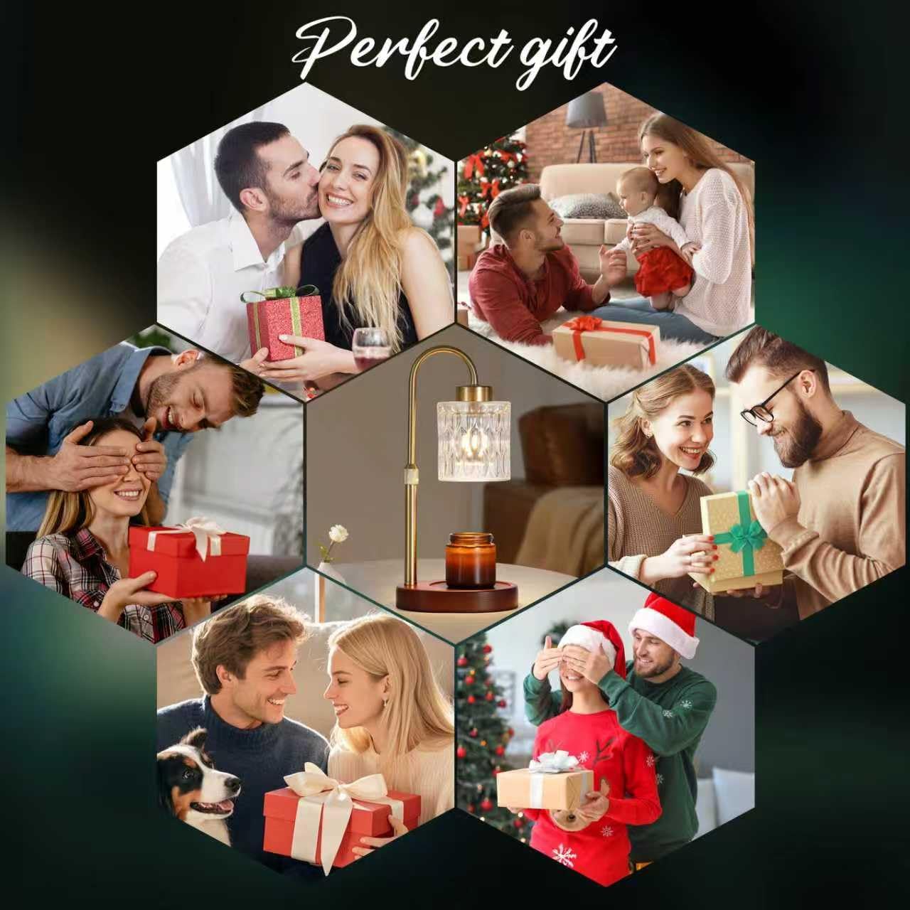 Candle Warmer Lamp with Timer and Dimmer,Electric Gold Light Gifts for Women Melt Wax Warmer Lamp with 2 Bulbs for Candle Jars House Warming New Home Decor Bedroom