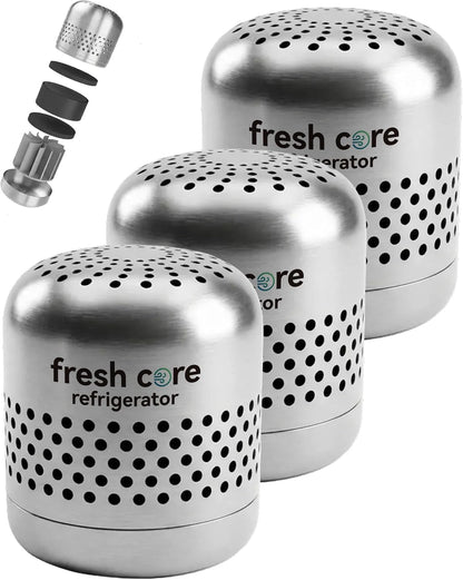 Refrigerator Deodorizer, Nano-Catalytic Stainless Steel Odor Eliminator, Compact Storage Design, Extends Grocery Life, 10-Year Odor Eliminator for Fridge Freezer Car Closet，1Pcs