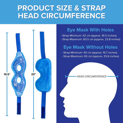LIFE WORKS Gel Eye Mask with Cutout, Reusable, Hot or Cold, Blue