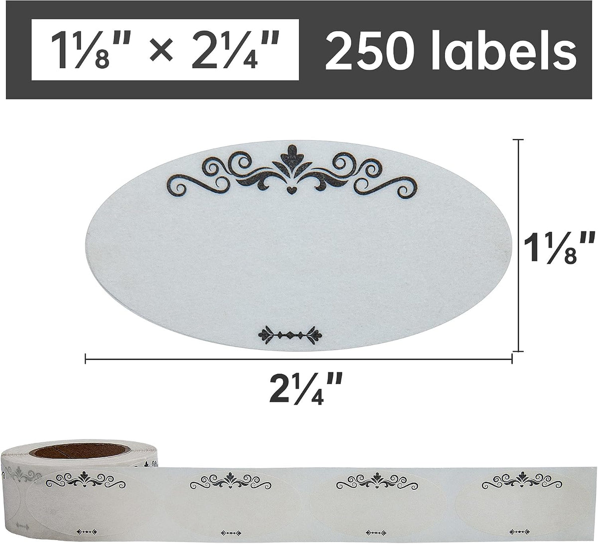L Liked 250 Dissolvable Food Labels 1-1/8"x2-1/4 for Mason Jars Canning