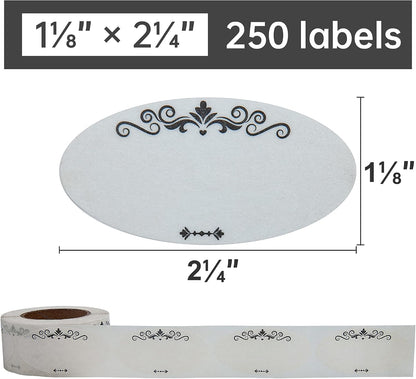 L Liked 250 Dissolvable Food Labels 1-1/8"x2-1/4 for Mason Jars Canning