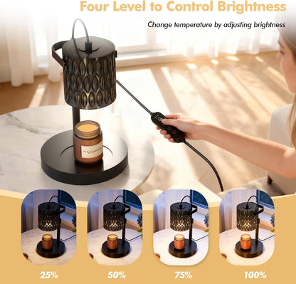 Modern Minimalist Wax Warmer for Jar Candles, Timer & Dimmer | Modern minimalist style. Timer & dimmer safe melt. 2 bulbs & heat-proof base. Perfect for living room, bedroom, or office.