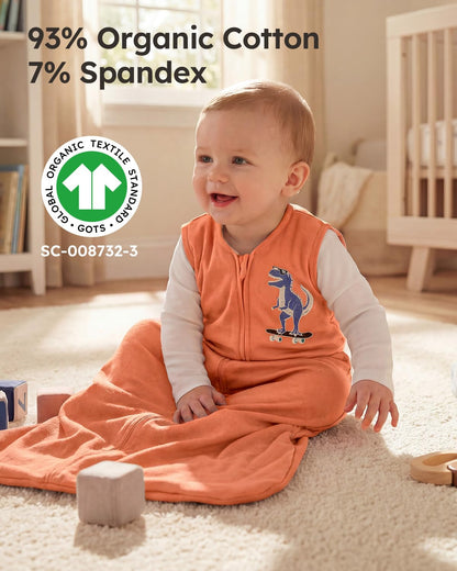 Yoofoss Baby Sleep Sack 0-6 Months Wearable Blanket for Babies 100% Organic Cotton 2-Way Zipper TOG 0.5 Toddler Sleeping Sack 3 Pack, Sleep Sacks