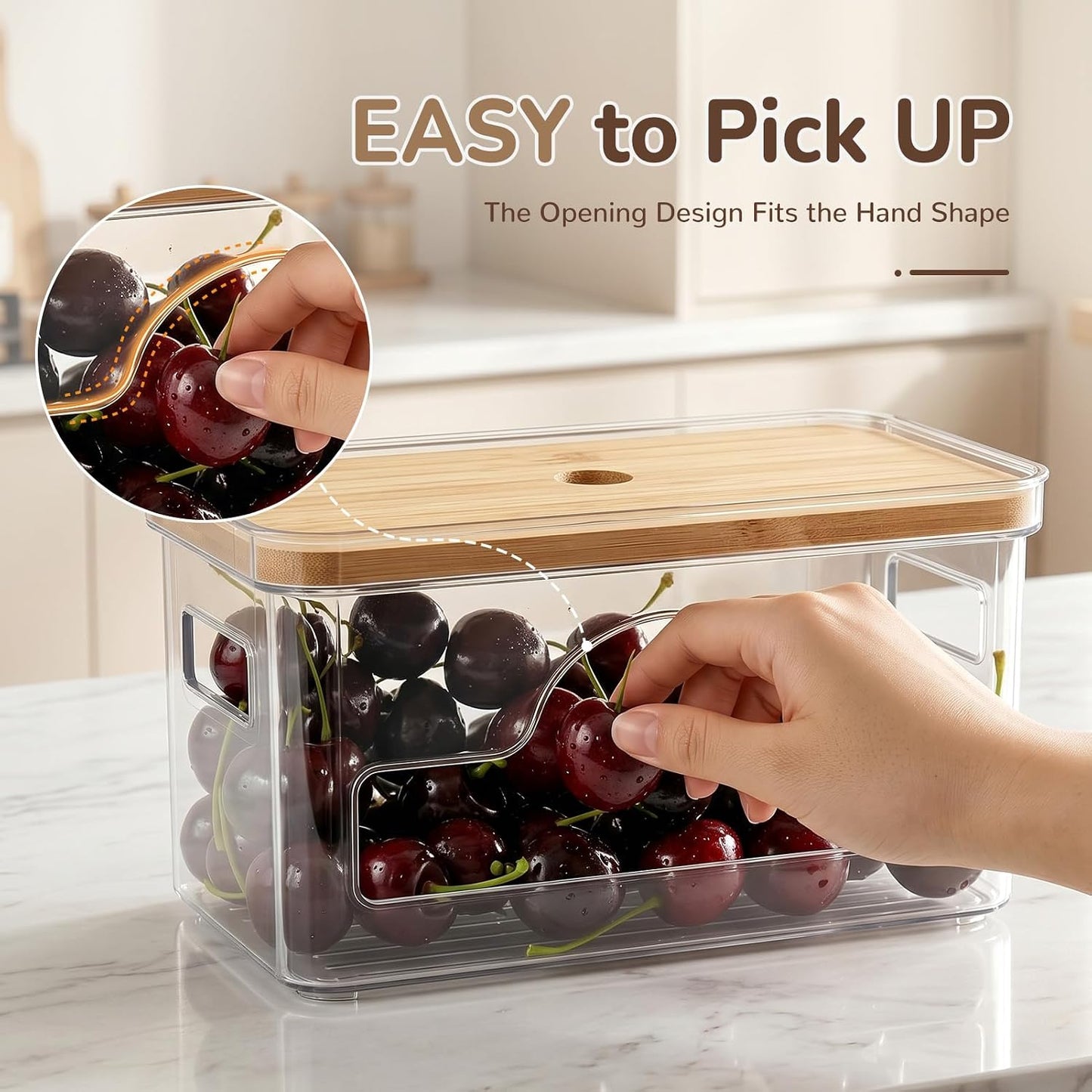 Hudgan Potato and Onion Storage Bin for Pantry Organizers Straight Side, Stackable, 2 Set