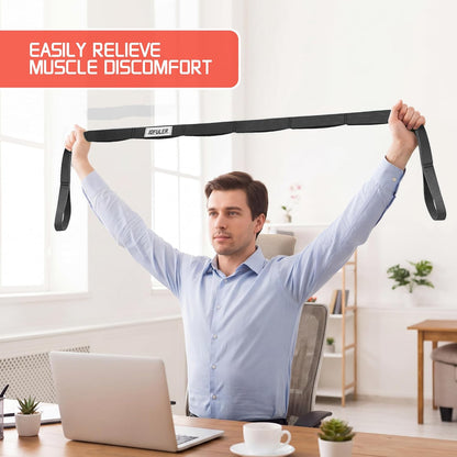 Stretching Strap for Physical Therapy and Home Rehab, 10 Loops | Non-Elastic Yoga Strap for Hamstring, Calf and Back Stretching, Mobility, Exercise, Pilates, Flexibility