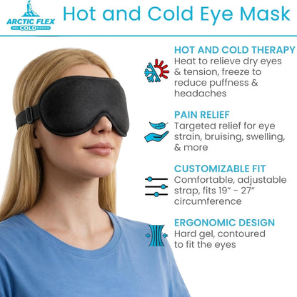 Arctic Flex Cooling Eye Mask - Gel Cold Compress for Migraine, Puffy Eyes