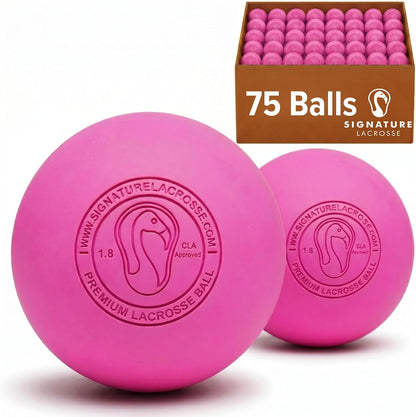 Signature Lacrosse Ball Set - Packs of 2, 4, 8, 12, and 100 - No Chemical Smell Massage Balls, Myofascial Release Tools, Back Roller, Muscle Knot Remover