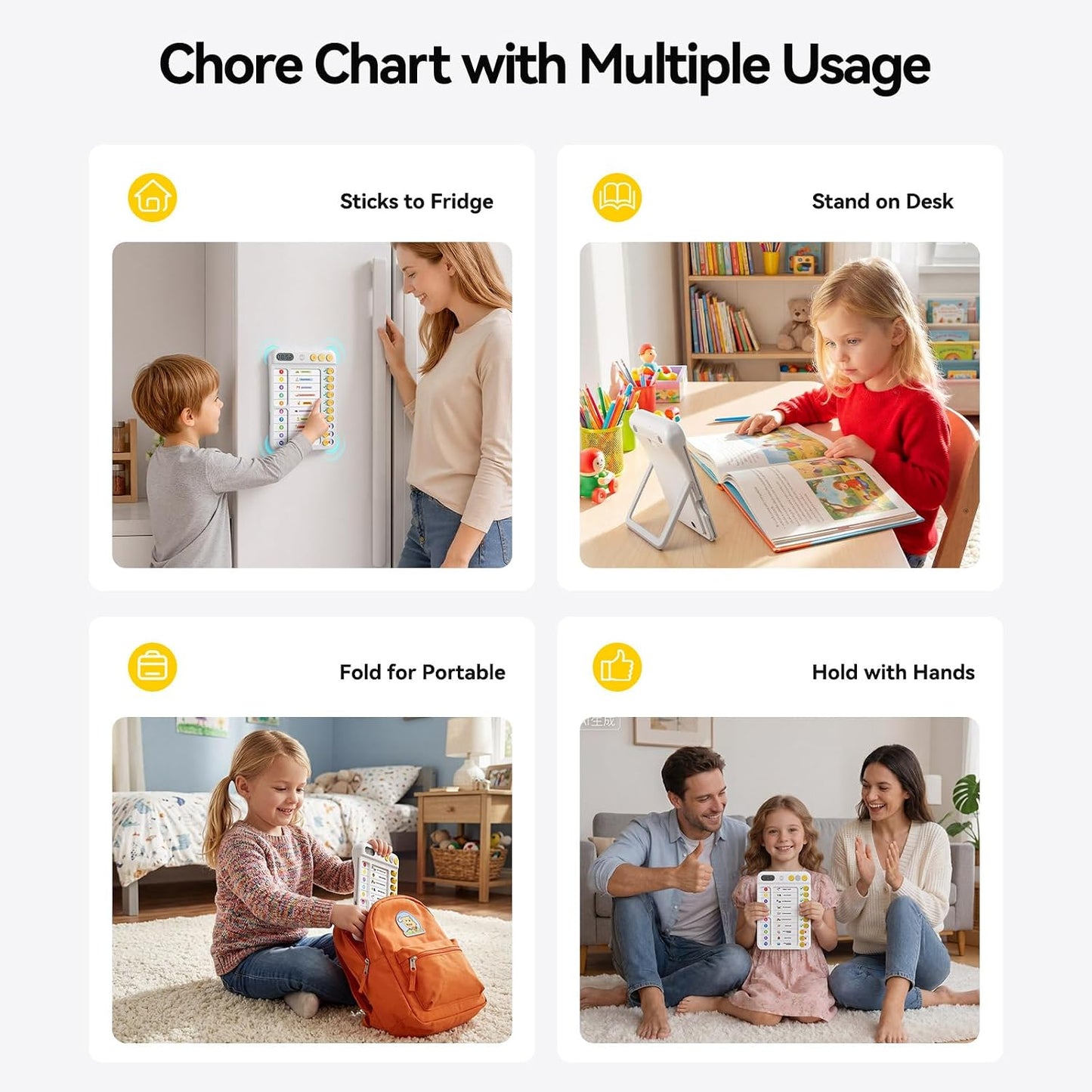 Chore Chart for Kids with Visual Timer, ADHD Tools Visual Schedule Planning Board with Slider, 20 Personalizable Cards and Magnetic Marker, Morning/Bedtime/Daily Routine Chart Checklist - Blue