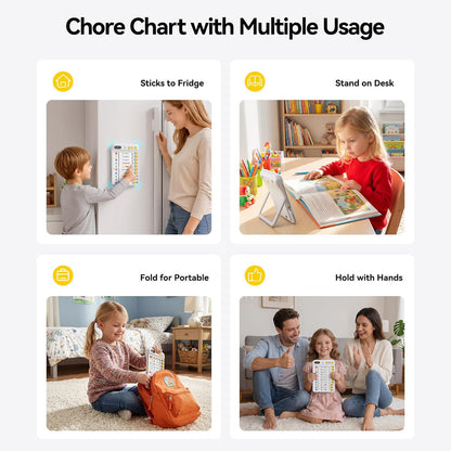 Chore Chart for Kids with Visual Timer, ADHD Tools Visual Schedule Planning Board with Slider, 20 Personalizable Cards and Magnetic Marker, Morning/Bedtime/Daily Routine Chart Checklist - Blue