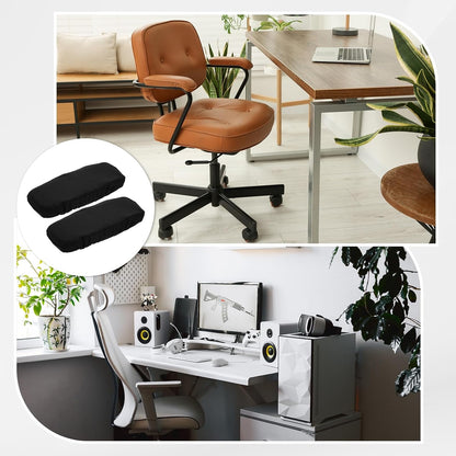 uxcell Chair Armrest Slipcovers Covers, 32 x 8cm Polyester Removable Seat Hand Rest Protector for Office Chairs Desk Chair(Dark Gray)