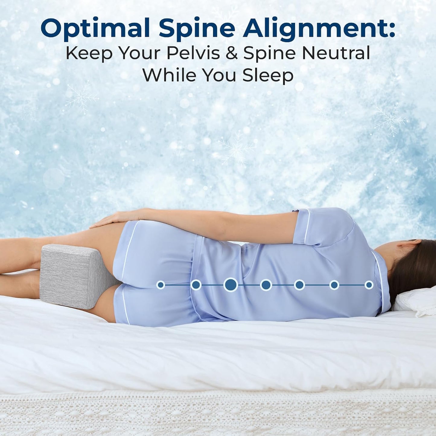 5 STARS UNITED Knee Pillow for Side Sleepers - Hip Pain Relief, Memory Foam Leg Cushion for Side Sleeping - Between Legs Pillow for Sciatica & Lower Back Pain, White